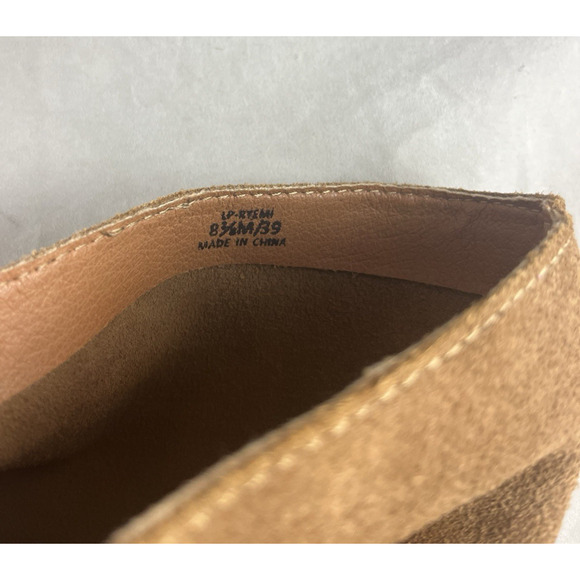 Lucky Brand Peep Toe Ryemi Topanga Tan Suede Booties Block Heels US Size 8.5 M - Picture 8 of 8